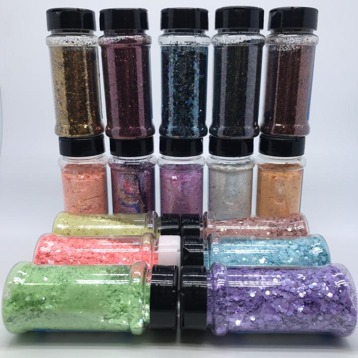 KE10 mix Grease paint hexagon sequins polyester glitter for Nail Art Christmas Gifts decoration