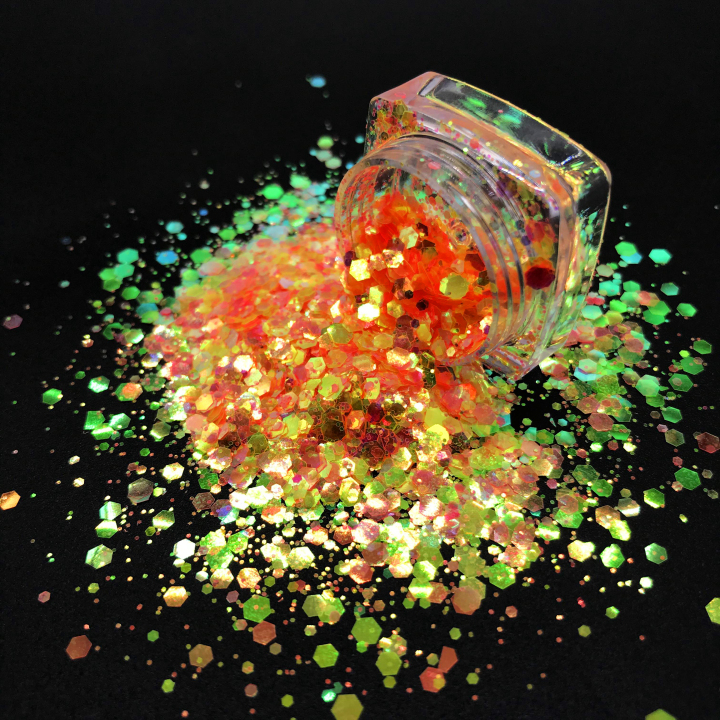 KFB02  Wholesale pearl iridescent chunky mix glitter suitable for resin tumbler nails face and body art