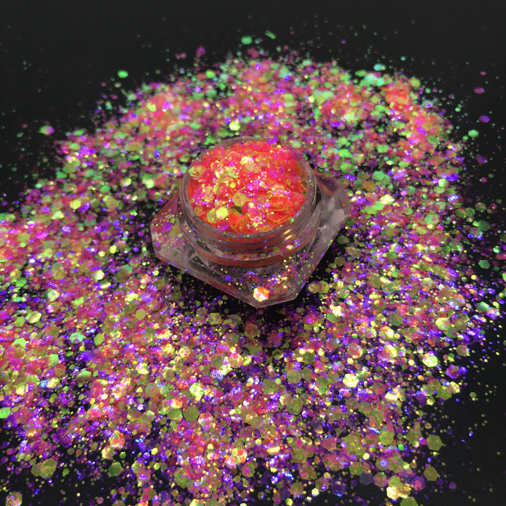 KFB05  Wholesale pearl iridescent chunky mix glitter suitable for resin tumbler nails face and body art