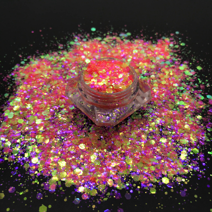 KFB05  Wholesale pearl iridescent chunky mix glitter suitable for resin tumbler nails face and body art