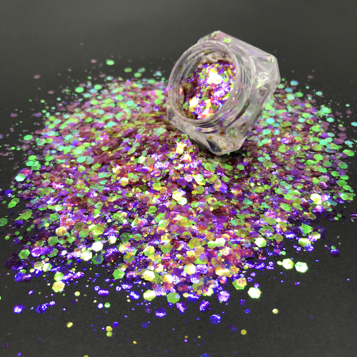 KFB07  Wholesale pearl iridescent chunky mix glitter suitable for resin tumbler nails face and body art
