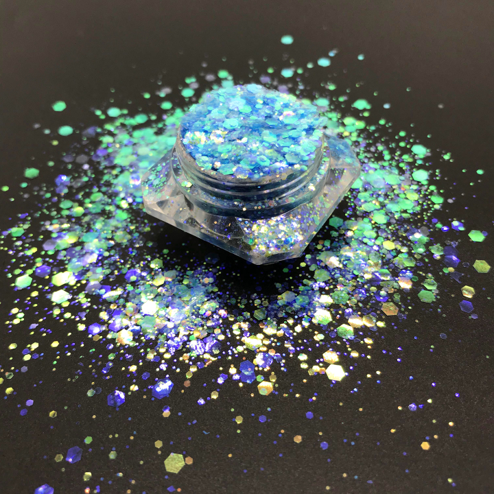 KFB08  Wholesale pearl iridescent chunky mix glitter suitable for resin tumbler nails face and body art