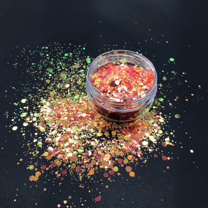 KFB09  Wholesale pearl iridescent chunky mix glitter suitable for resin tumbler nails face and body art