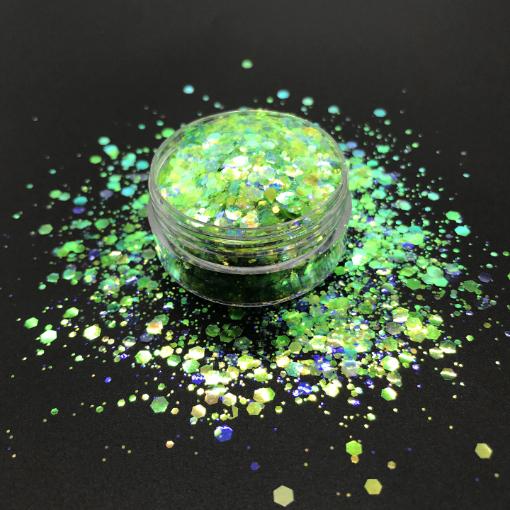 KFB12  Wholesale pearl iridescent chunky mix glitter suitable for resin tumbler nails face and body art