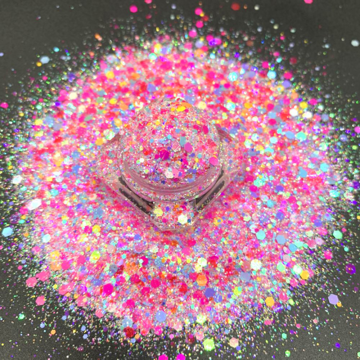 KD001 Wholesale high glitter pearl iridescent mix chunky glitter suitable for resin, tumbler, nails, face and body art