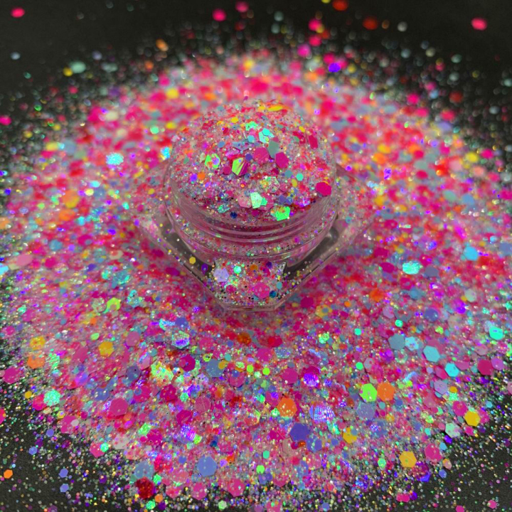 KD001 Wholesale high glitter pearl iridescent mix chunky glitter suitable for resin, tumbler, nails, face and body art