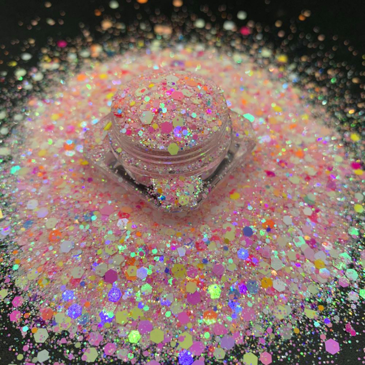 KD003 Wholesale high glitter pearl iridescent mix chunky glitter suitable for resin, tumbler, nails, face and body art