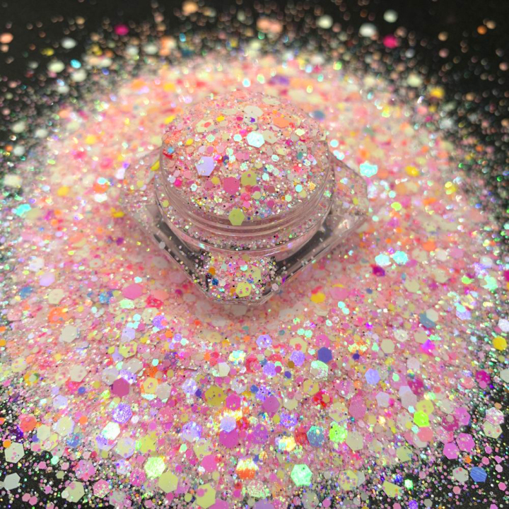 KD003 Wholesale high glitter pearl iridescent mix chunky glitter suitable for resin, tumbler, nails, face and body art