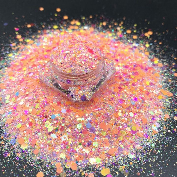 KD005 Wholesale high glitter pearl iridescent mix chunky glitter suitable for resin, tumbler, nails, face and body art