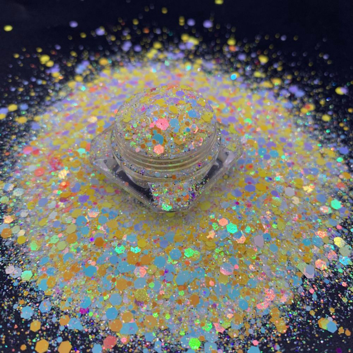 KD007 Wholesale high glitter pearl iridescent mix chunky glitter suitable for resin, tumbler, nails, face and body art