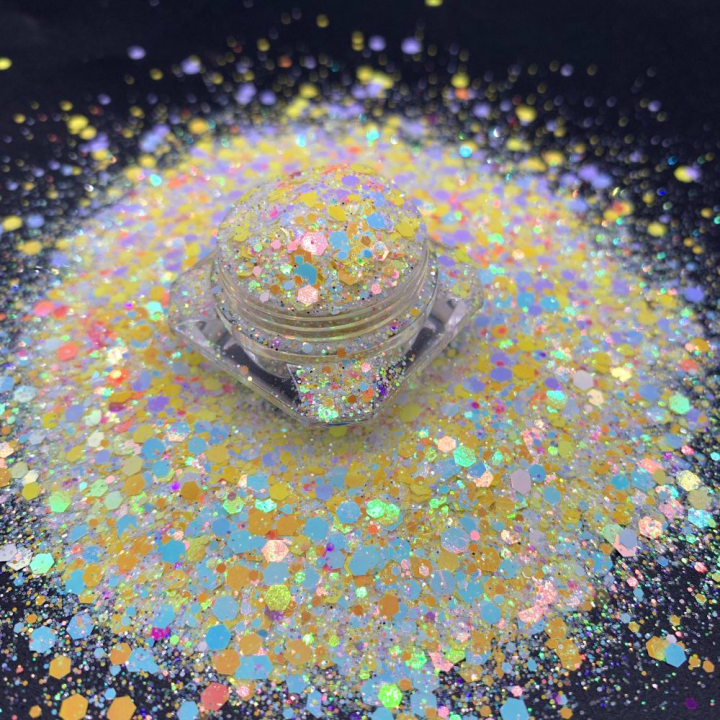 KD007 Wholesale high glitter pearl iridescent mix chunky glitter suitable for resin, tumbler, nails, face and body art