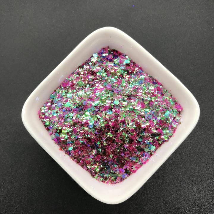 KSC06 Wholesale Customized high flash mixed iridescent glitter 