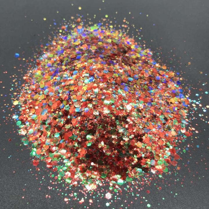 KSC10 Wholesale Customized high flash mixed iridescent glitter 