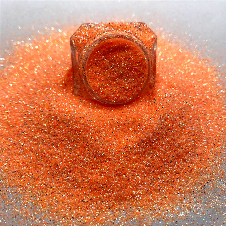 QT05 Hot Sale 1/128(0.2mm)008 High Quality Bulk Polyester Glitter, Mirror Silver + Neon Color Mix