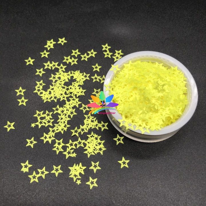 KK200A 6mm Wholesale new hollow star shape glitter for craft decoration