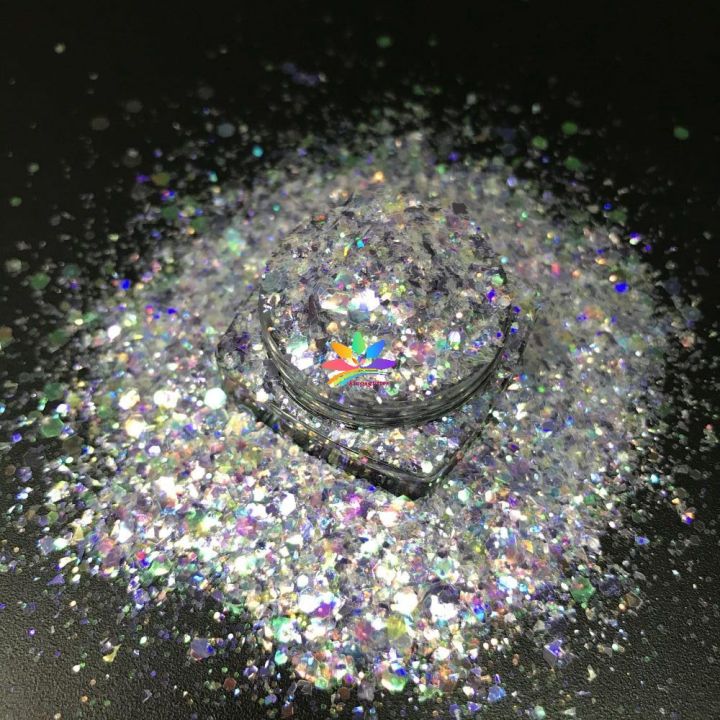 KSE148  Hot Selling Hexagonal Mixed Irregular Fragments Glitter for Nail Christmas Resin Decoration