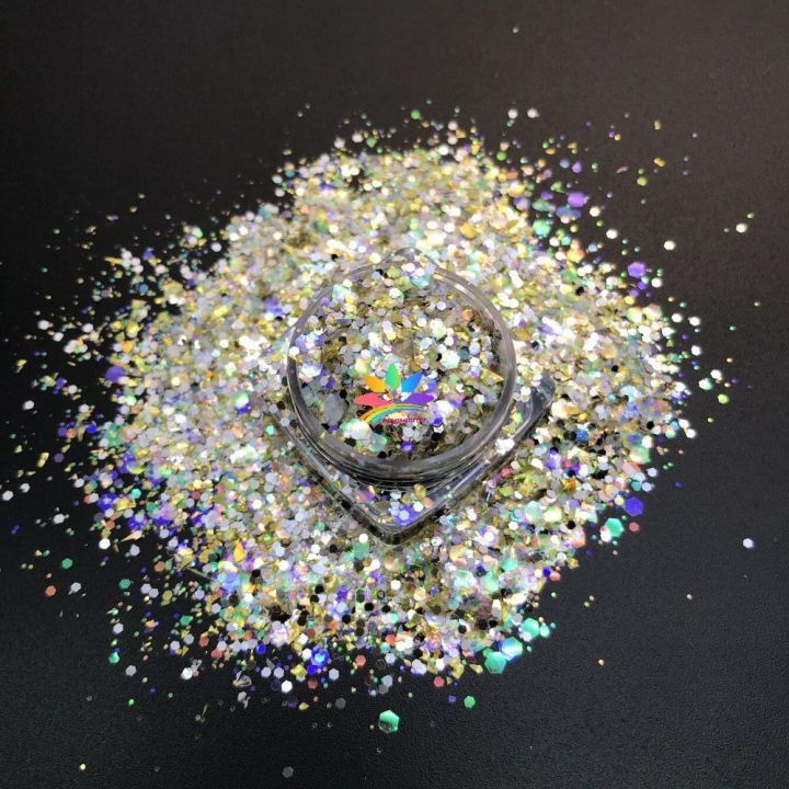 KSE156  Hot Selling Hexagonal Mixed Irregular Fragments Glitter for Nail Christmas Resin Decoration