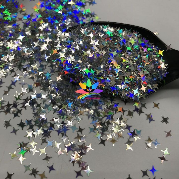 KX101  Four Pointed Star Shapes Laser glitter