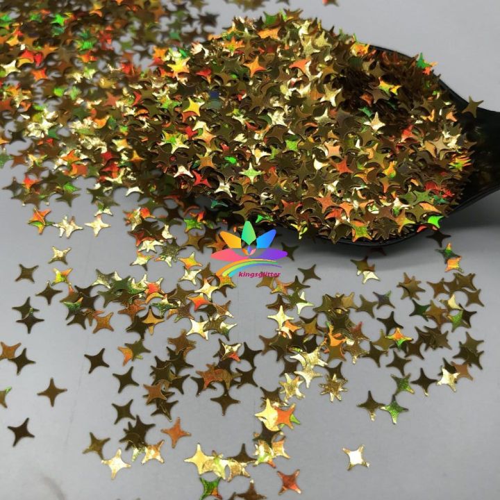 KX200  Four Pointed Star Shapes Laser glitter