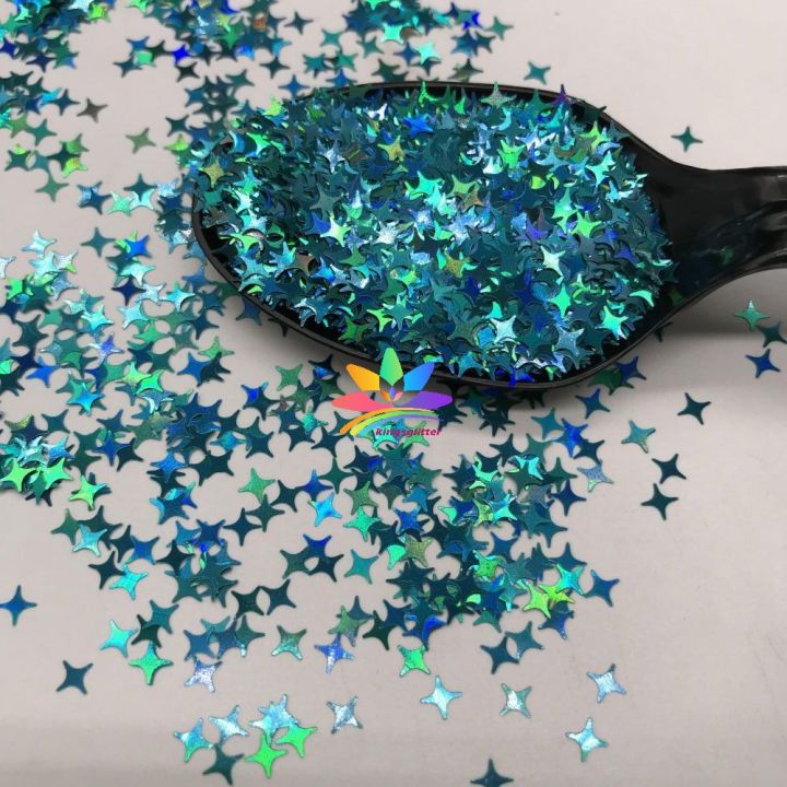 KX701  Four Pointed Star Shapes Laser glitter