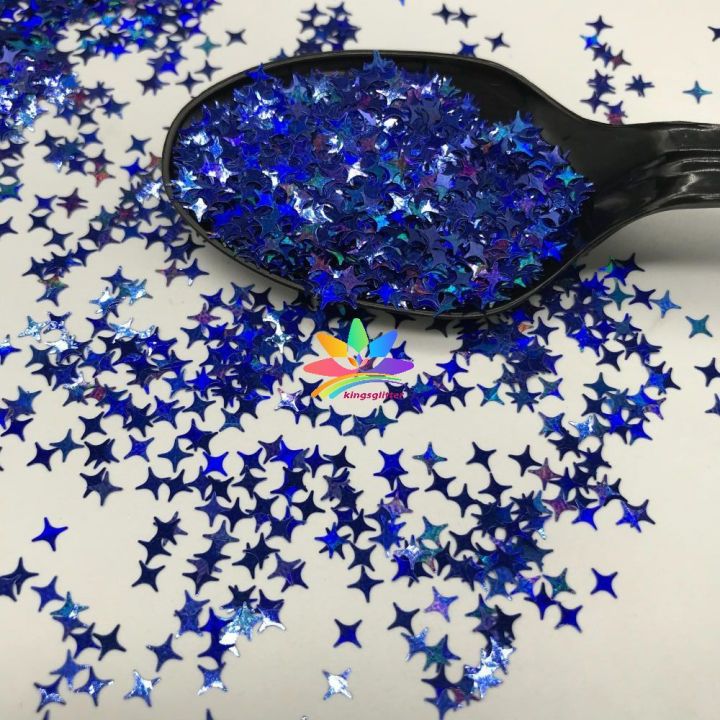 KX705  Four Pointed Star Shapes Laser glitter