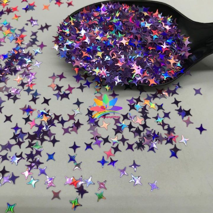 KX802  Four Pointed Star Shapes Laser glitter