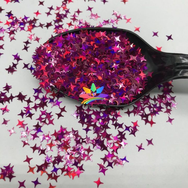 KX900  Four Pointed Star Shapes Laser glitter