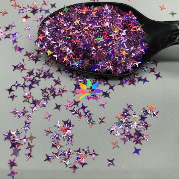 KX901  Four Pointed Star Shapes Laser glitter