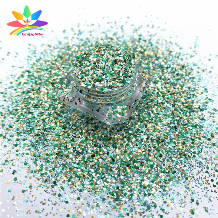 NGL023  Wholesale customized chunky glitter Pure color mixed  and other specifications