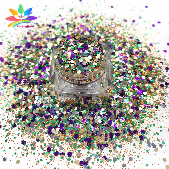 NGL025  Wholesale customized chunky glitter Pure color mixed  and other specifications