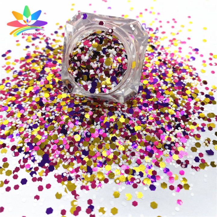 NGL028  Wholesale customized chunky glitter Pure color mixed  and other specifications
