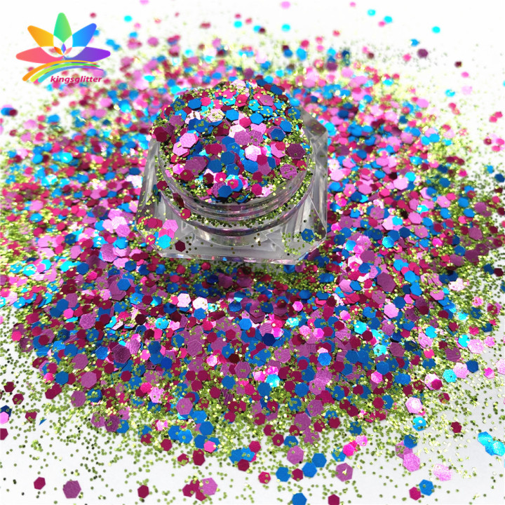 NGL030  Wholesale customized chunky glitter Pure color mixed  and other specifications