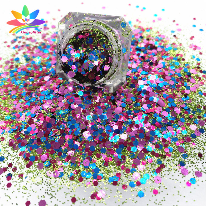 NGL030  Wholesale customized chunky glitter Pure color mixed  and other specifications