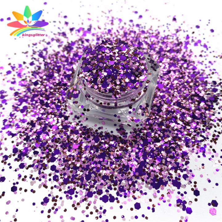 NGL033  Wholesale customized chunky glitter Pure color mixed  and other specifications