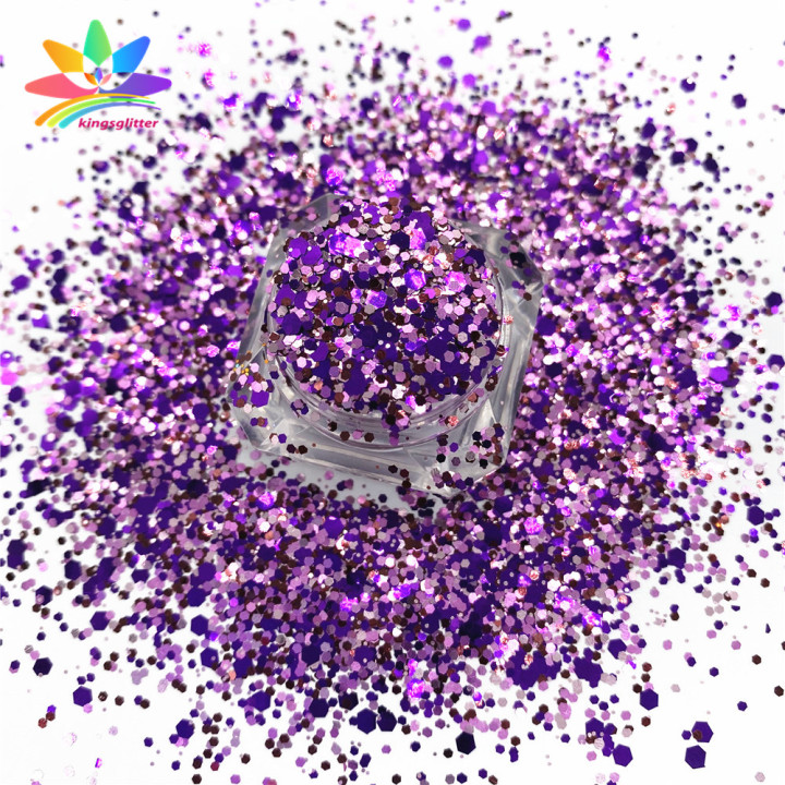 NGL033  Wholesale customized chunky glitter Pure color mixed  and other specifications