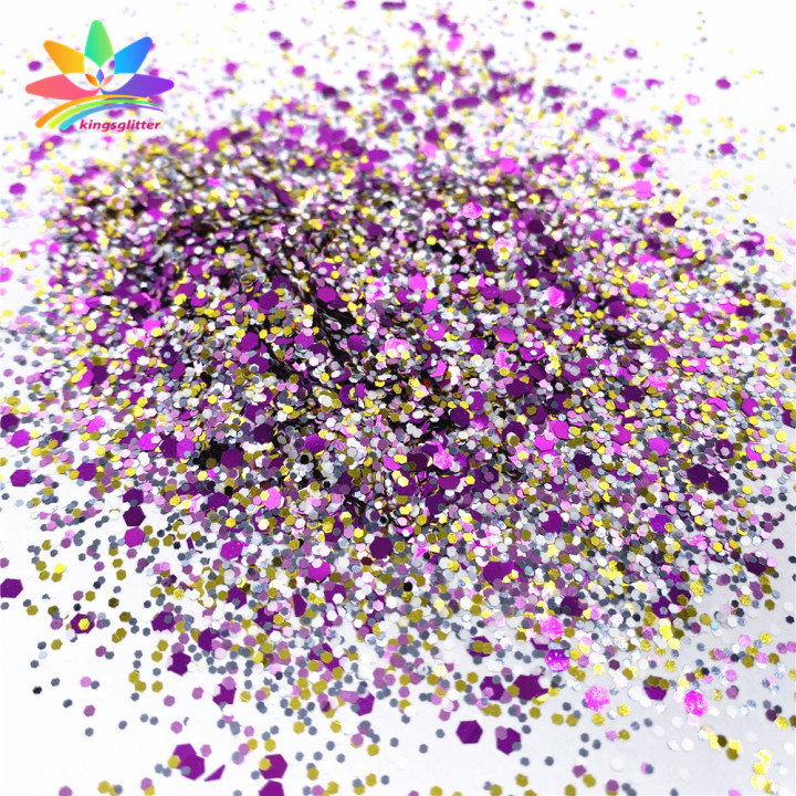 NGL036  Wholesale customized chunky glitter Pure color mixed  and other specifications
