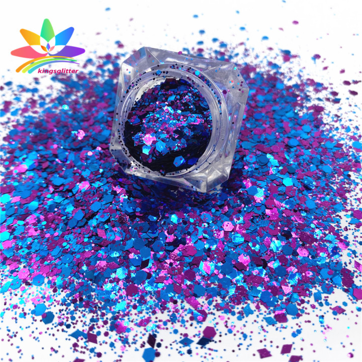 NHL003 2022 wholesale Customized high flash mixed Pure color Holographic iridescent glitter