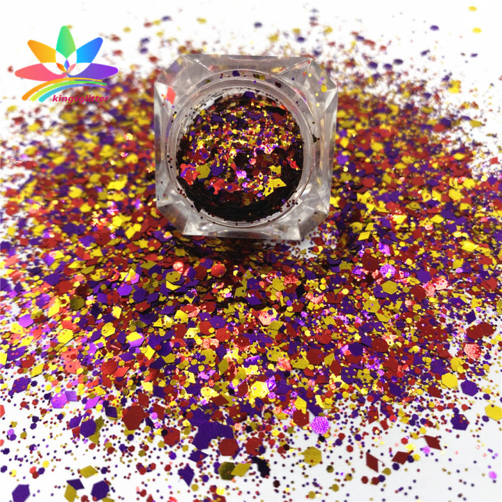 NHL004 2022 wholesale Customized high flash mixed Pure color Holographic iridescent glitter