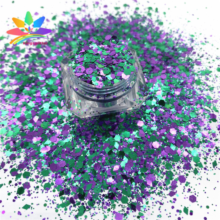 NHL011 2022 wholesale Customized high flash mixed Pure color Holographic iridescent glitter