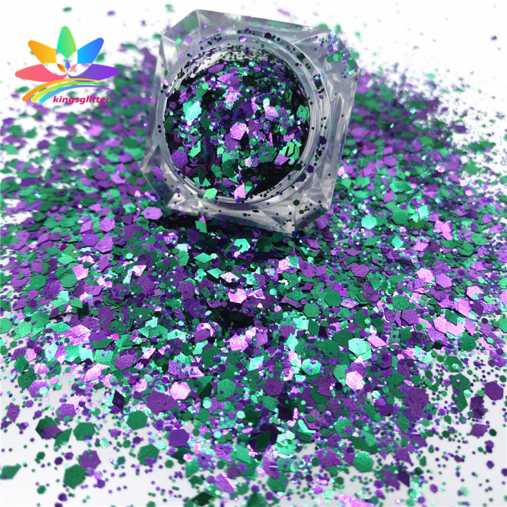 NHL011 2022 wholesale Customized high flash mixed Pure color Holographic iridescent glitter