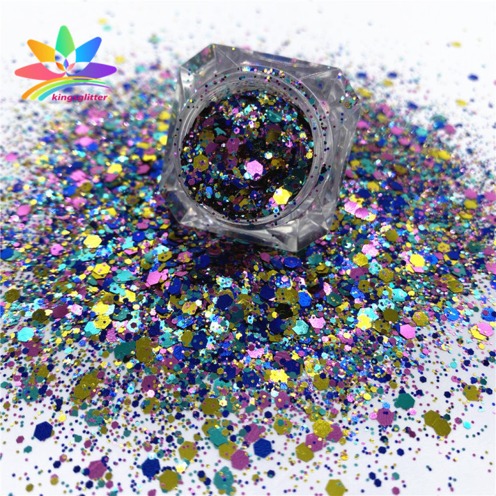 NHL012 2022 wholesale Customized high flash mixed Pure color Holographic iridescent glitter