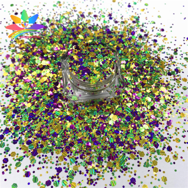 NHL013 2022 wholesale Customized high flash mixed Pure color Holographic iridescent glitter