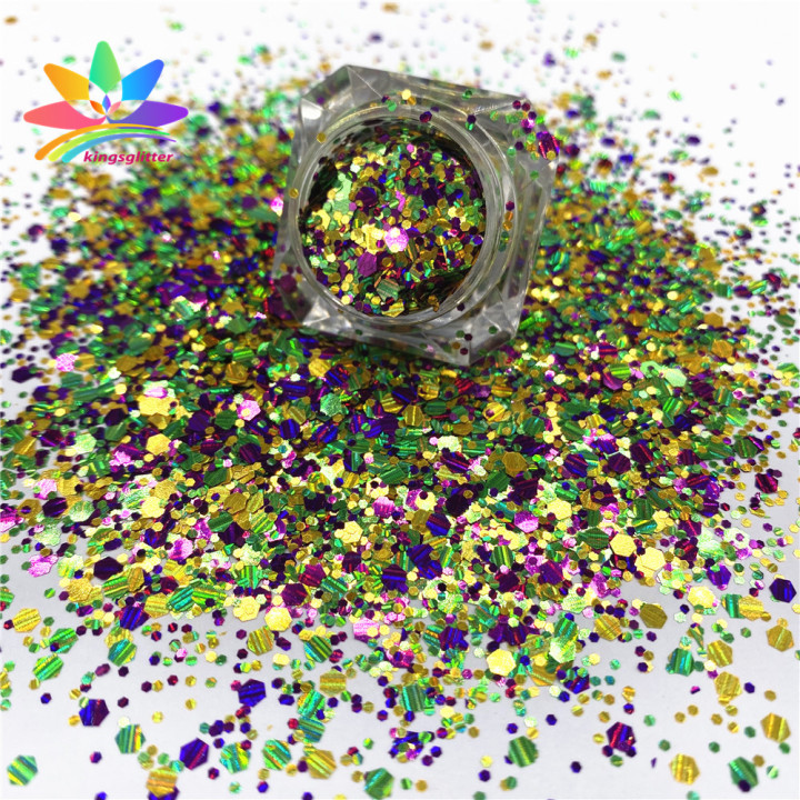 NHL013 2022 wholesale Customized high flash mixed Pure color Holographic iridescent glitter
