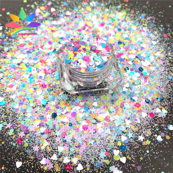 NHL014 2022 wholesale Customized high flash mixed Pure color Holographic iridescent glitter