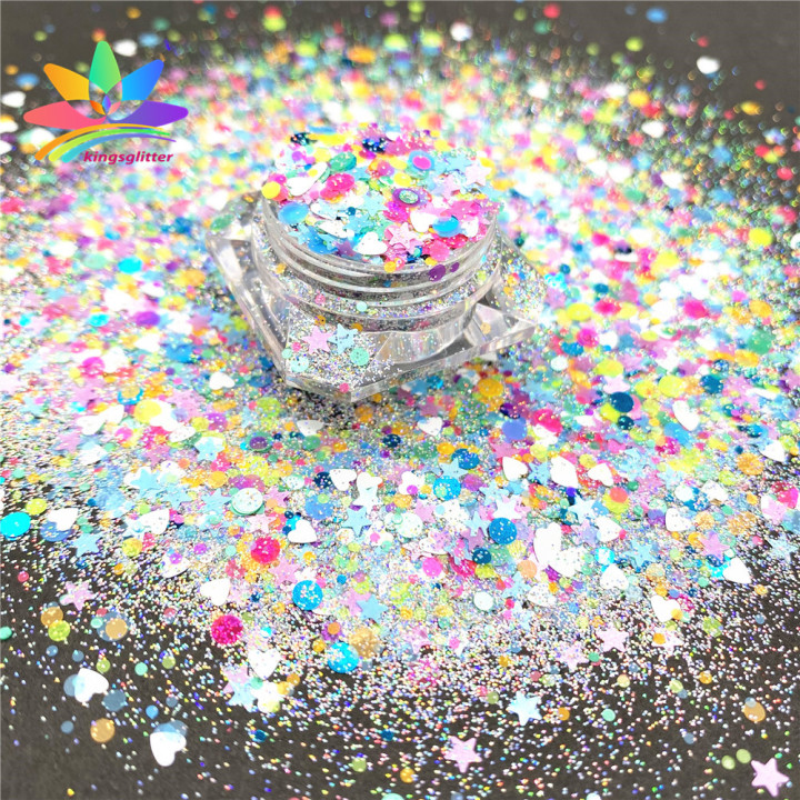 NHL014 2022 wholesale Customized high flash mixed Pure color Holographic iridescent glitter