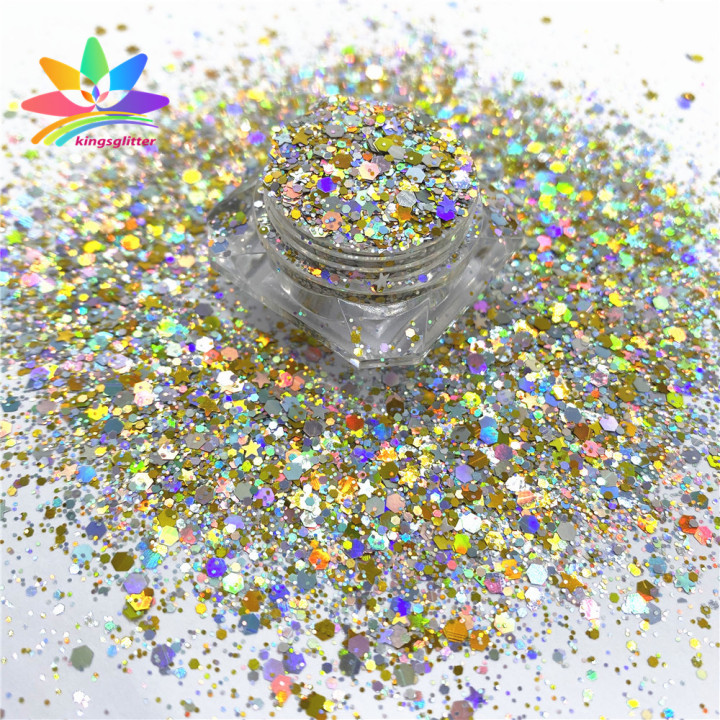 NHL015 2022 wholesale Customized high flash mixed Pure color Holographic iridescent glitter