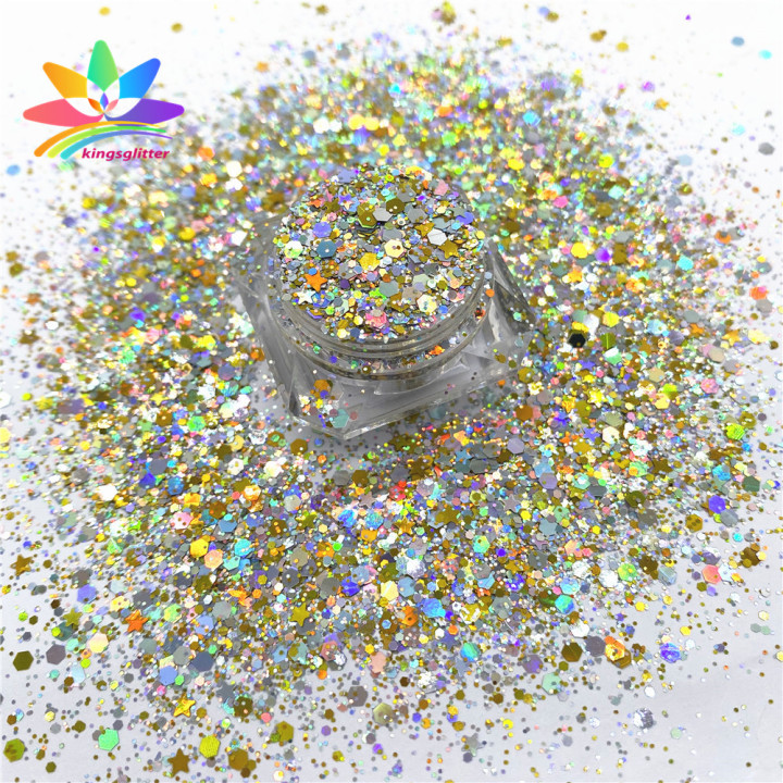 NHL015 2022 wholesale Customized high flash mixed Pure color Holographic iridescent glitter
