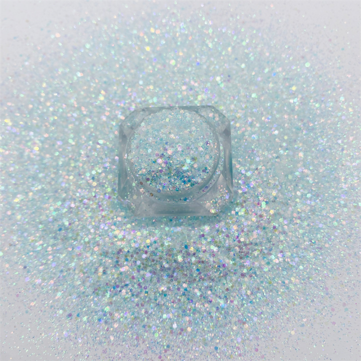 TQC008  1/24 1/64 1/128 mix 2021 Hot Sale Iridescent glitter for glass printing coating cosmetics resin crafts decoration