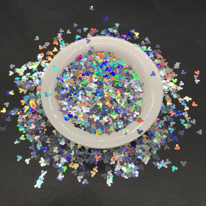 LB100  4mm Holographic mickey Shapes Glitter 
