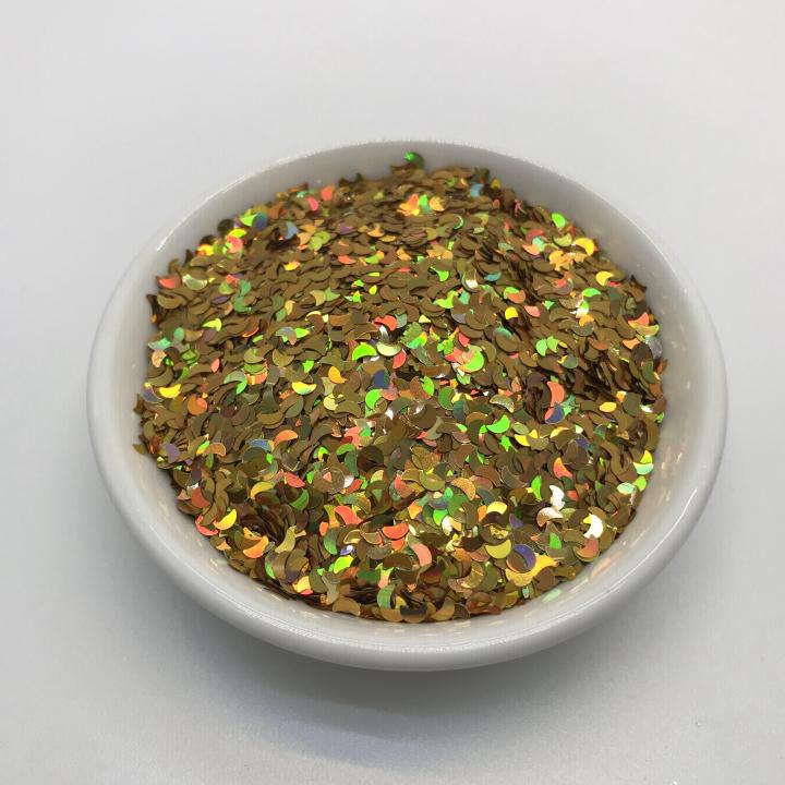 LB200  3mm 4mm 5mm Holographic moon Shapes Glitter 